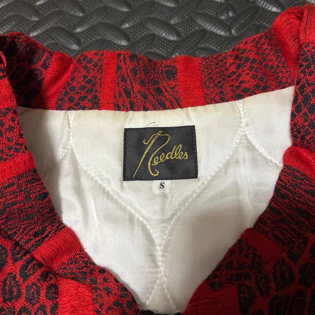 希少レア　美品Needles 赤　ストライプ ジャケット S 滝藤賢一　アニマル