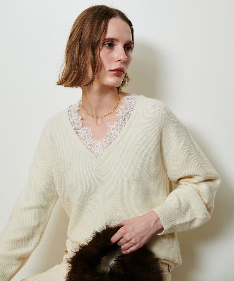 allureville レースドッキングプルオーバ