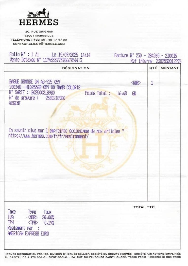 美品　オスモズGM 59号　HERMES