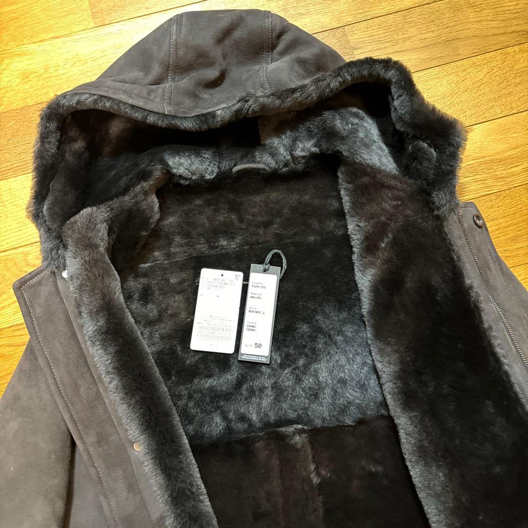 エンメティ　フーデッドムートンジャケット