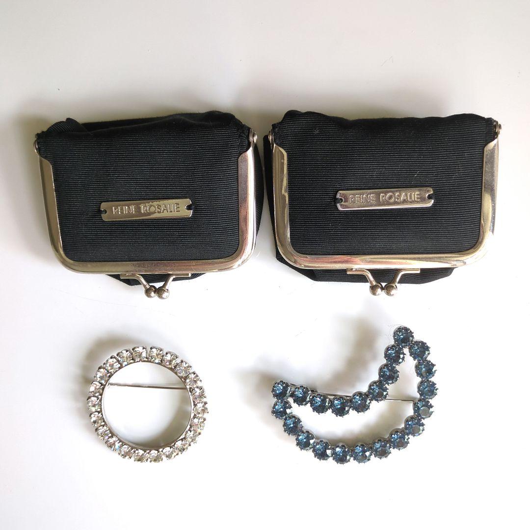 アッシュペーフランス レンヌ・ロザリー クリスタルブローチ2点セット
