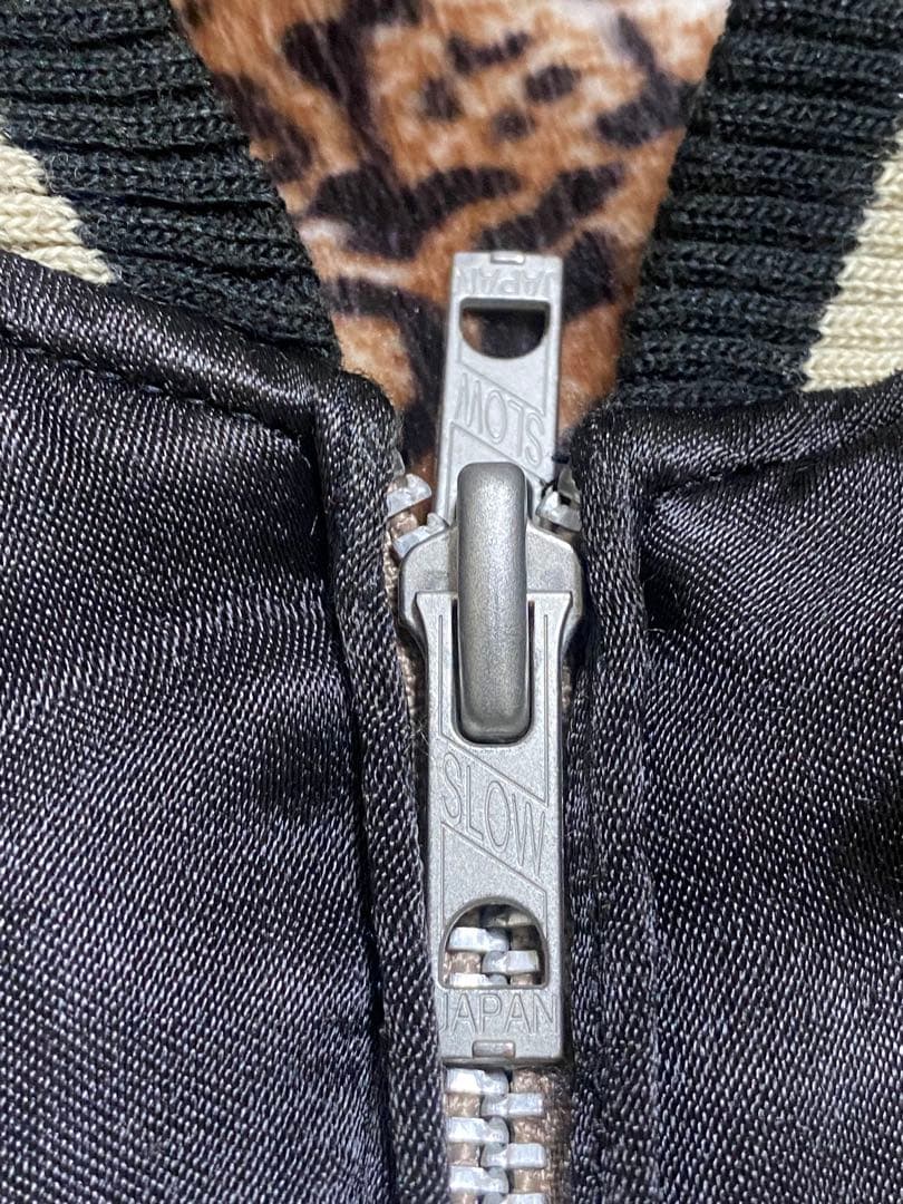 2面用 SATORI 日本限定　スカジャン スカル レオパード 100%silk