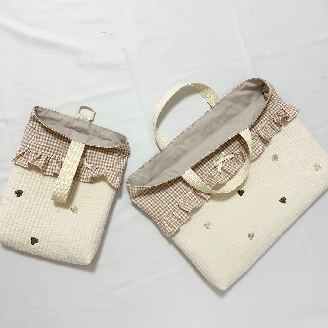 入園入学3点セット　レッスンバッグ　シューズ入れ　お着替え袋　ヌビキルティング