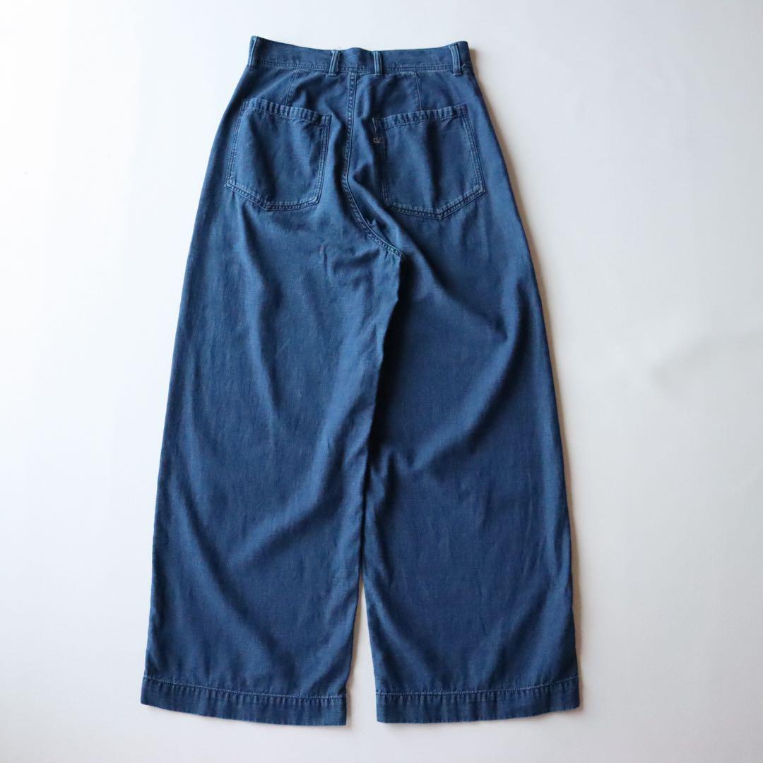 5068【美品】45R ゴマデニムの908ペインター（加工）藍色 ハイウェスト