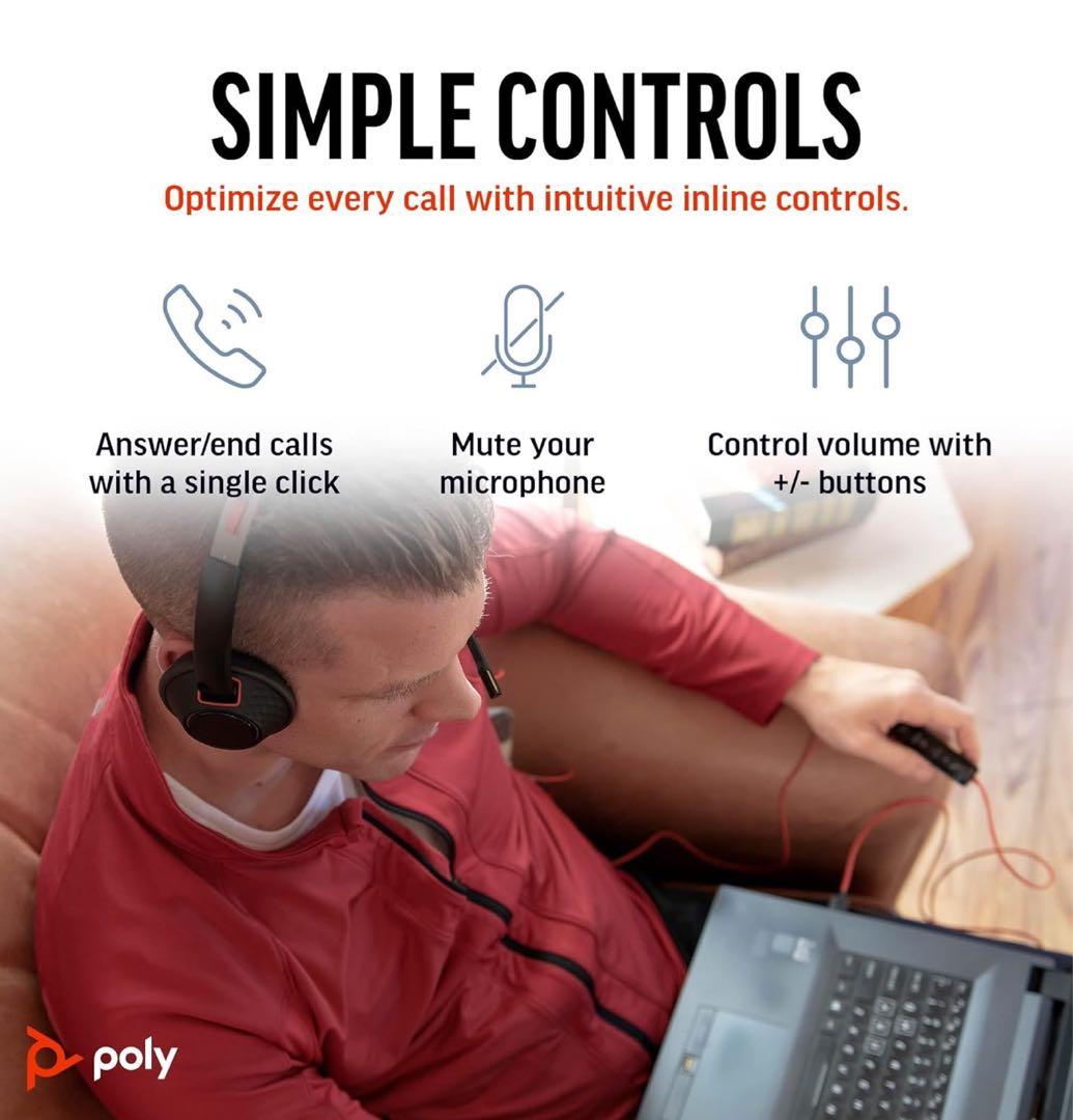 【未使用】Poly Blackwire 5200 USB-Aヘッドセット