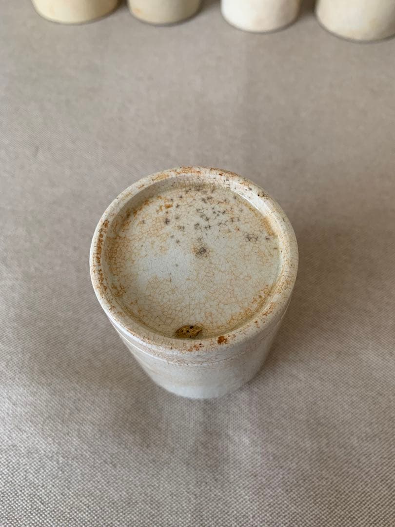 フランスアンティーク　小さな陶器のボトル5個セット