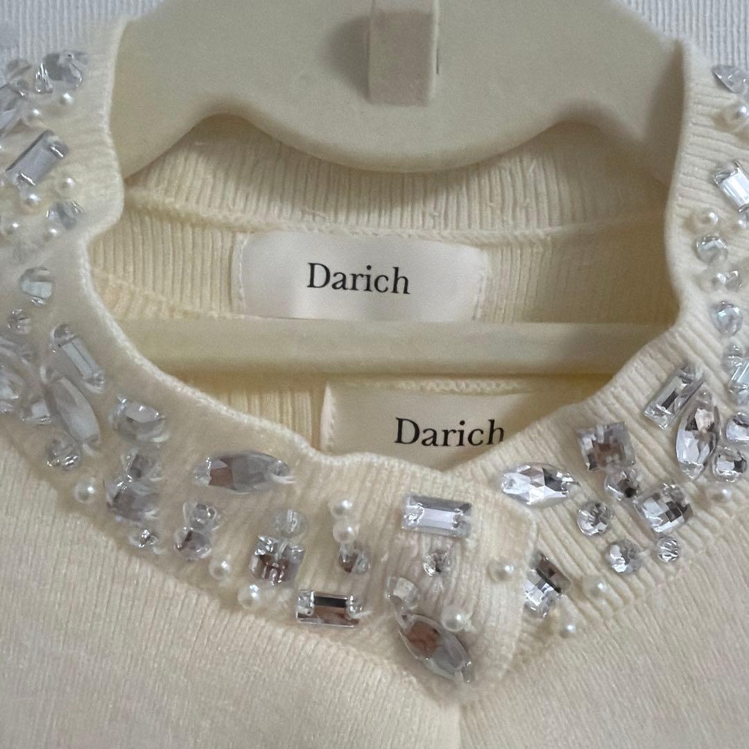 ダーリッチ ビジューケープニットミニワンピース