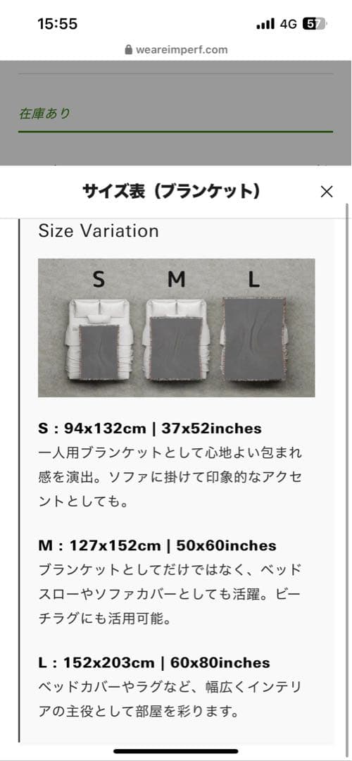 imperf フリンジ付きブランケット、ラグ L