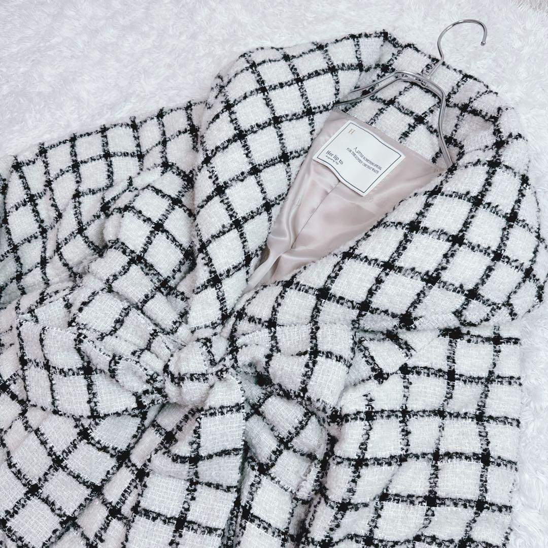 【新品タグ付】Her lip to ダウン コート チェック 小嶋陽菜 着用