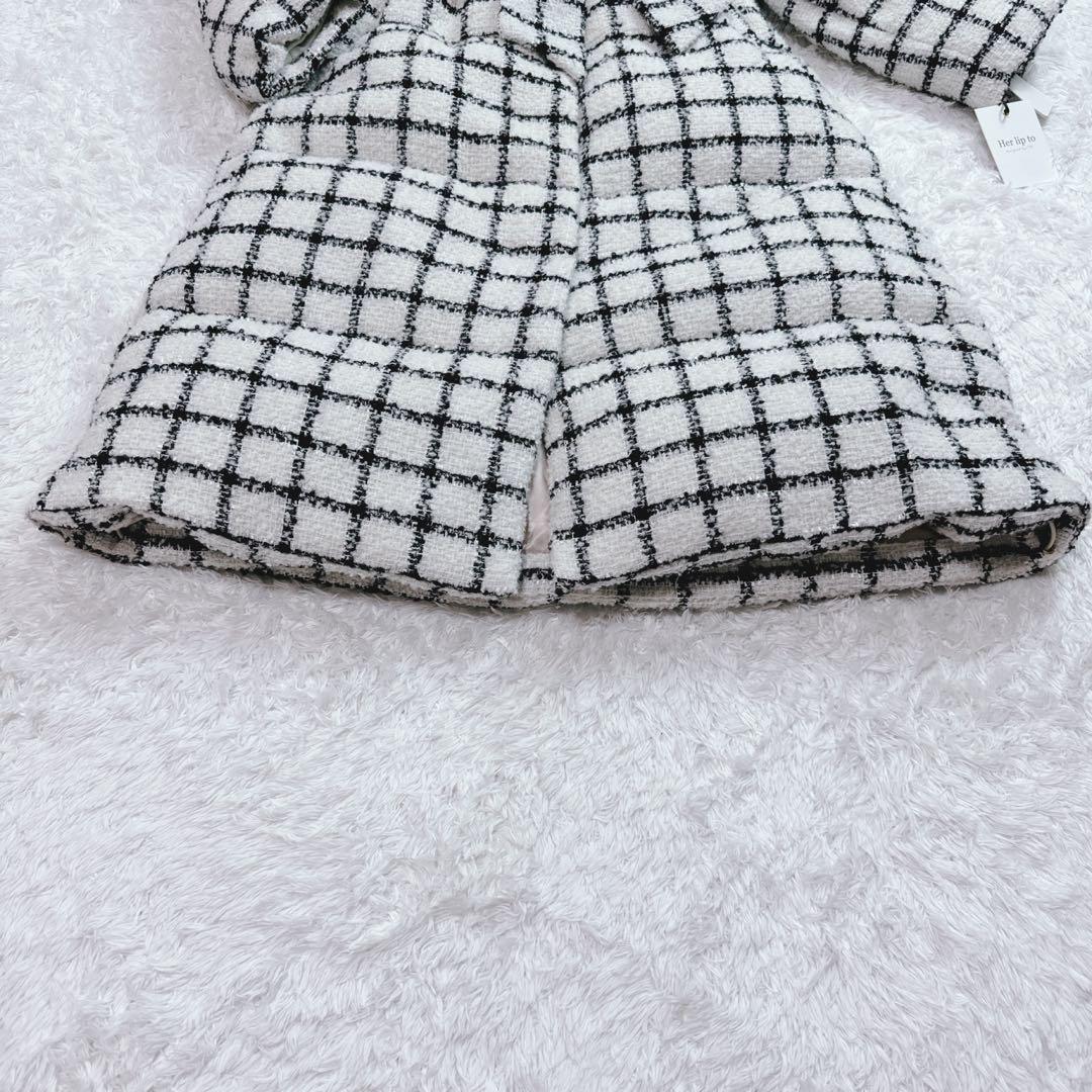 【新品タグ付】Her lip to ダウン コート チェック 小嶋陽菜 着用