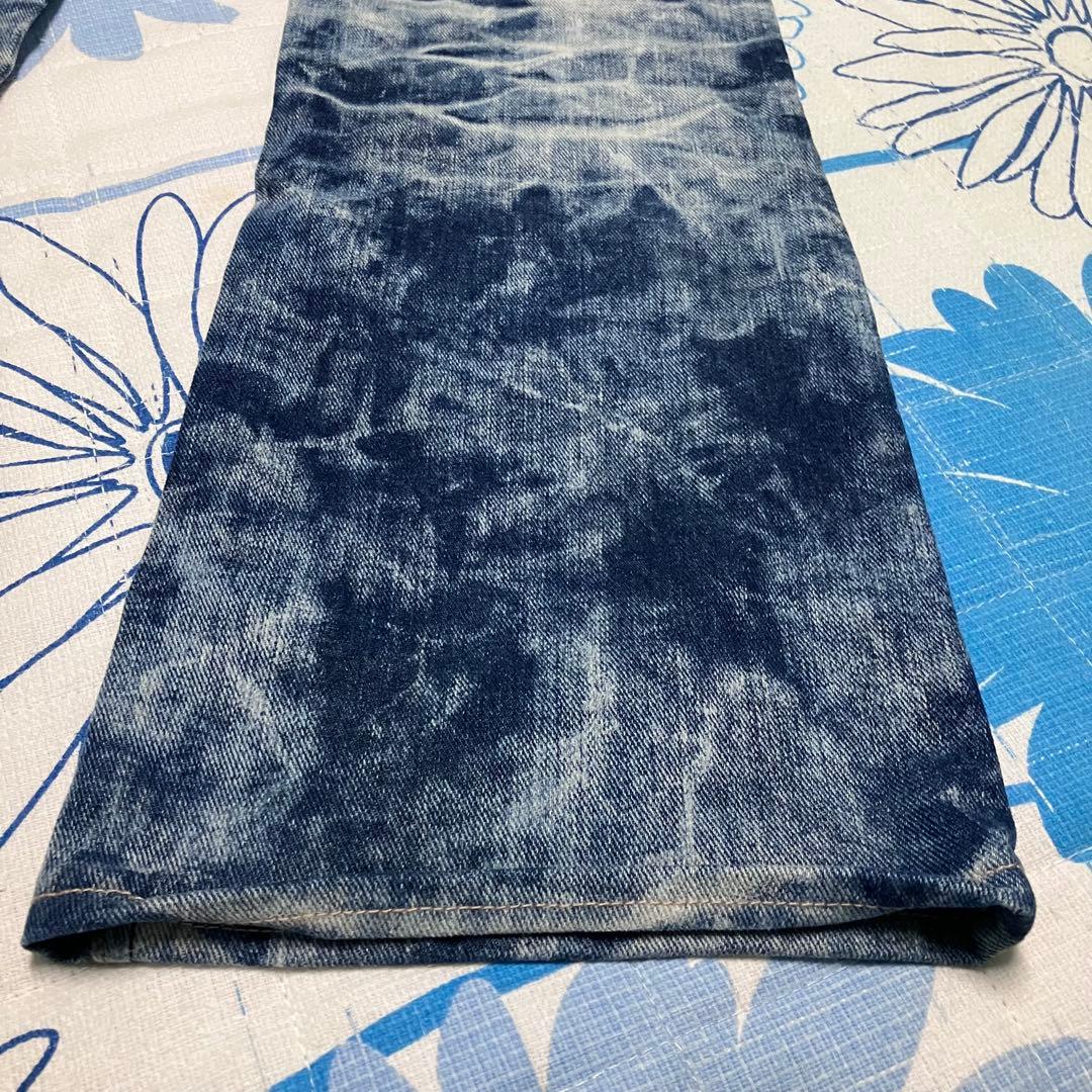 【希少】MIDAS 刺繍　染め　ダメージ加工　ワイド　フレア　デニム　パンツ