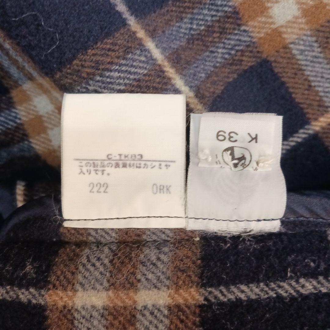✨極美品✨バーバリーズ　ウールカシミヤ　ダッフルコート　ノバチェック　濃紺 9