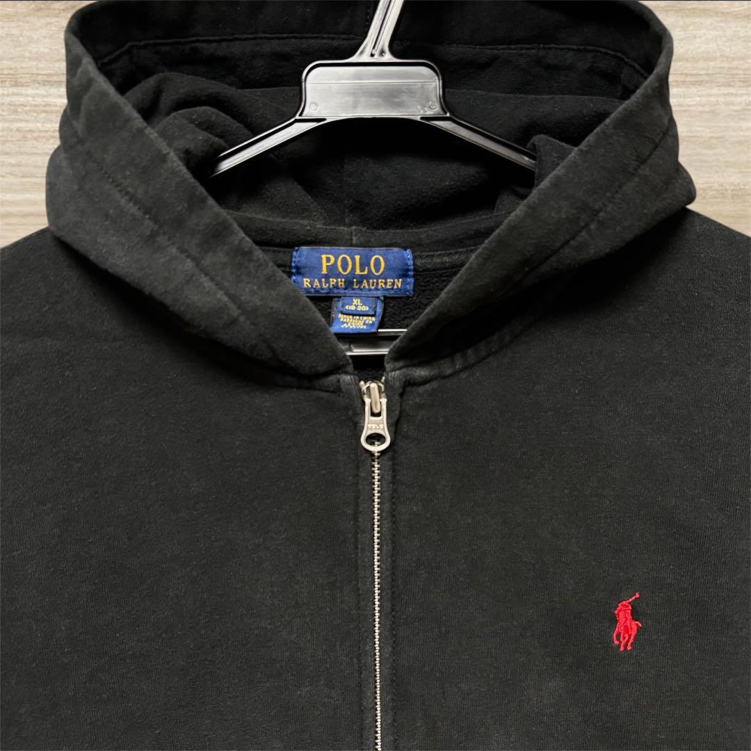 超美品 ラルフローレン ジップパーカー 黒 M