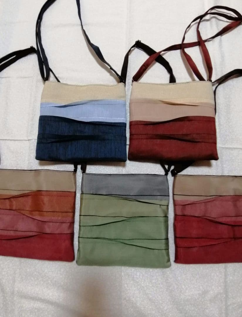 畳へり　トートバッグ　オレンジ×ピンク×赤　大きめのA4サイズ　ほか