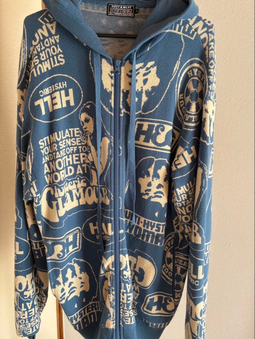 HYSTERIC GLAMOUR SUPER HYS柄ジャカード パーカーＬ