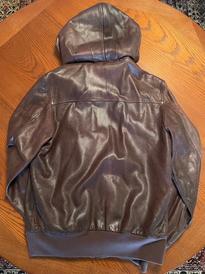 DOLCE & GABBANA フード付きレザージャケット