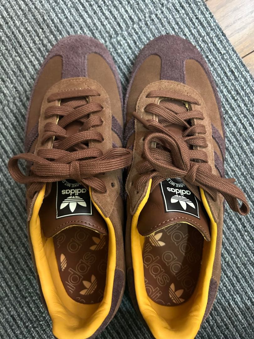 【韓国限定】adidas Samba ブラウン/イエロー スニーカー