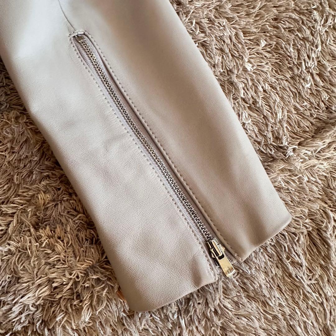 ICB ライダース　ノーカラージャケット　ラムレザー