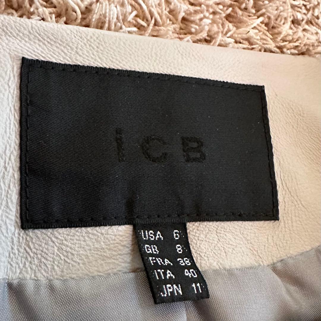 ICB ライダース　ノーカラージャケット　ラムレザー