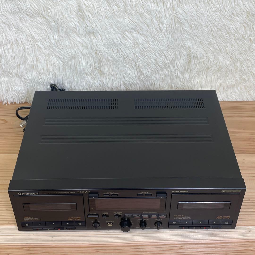 Pioneer T-555WR ダブルカセットデッキ リモコン付き