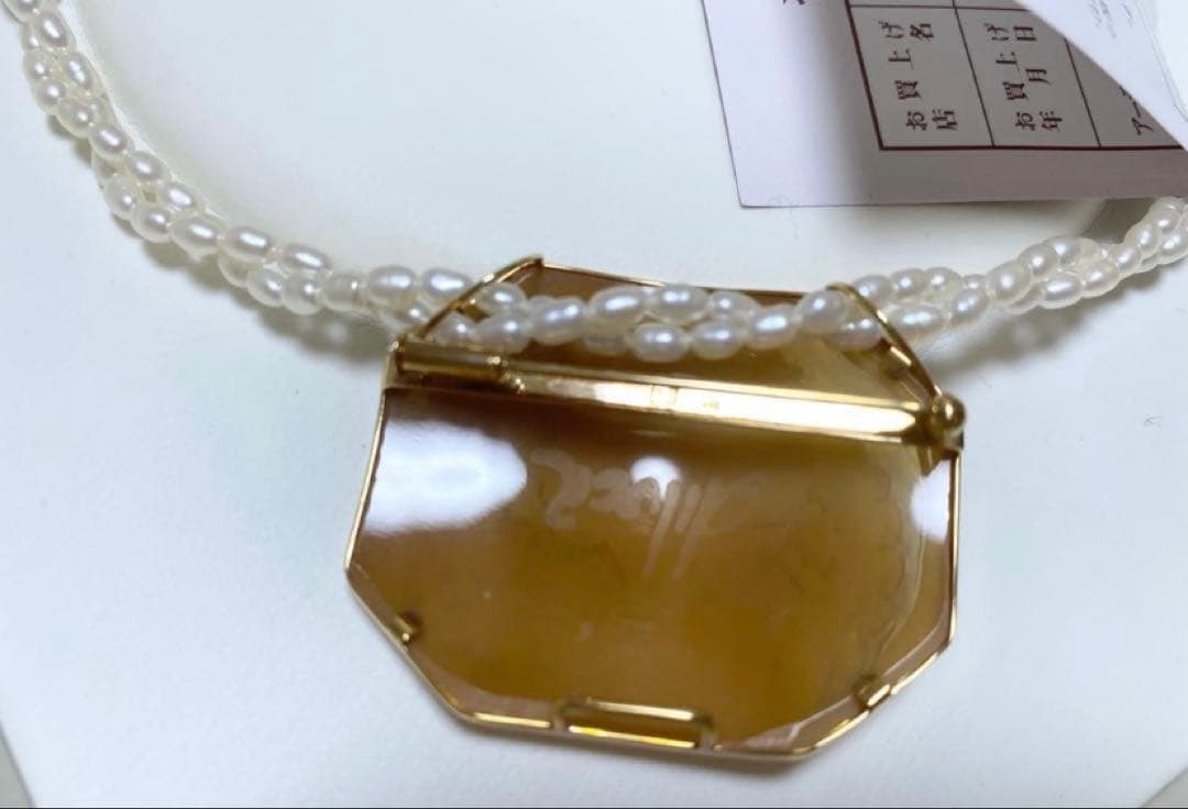 ディルーカ カメオブローチ 淡水パールネックレス K18セット＋フルラ二点