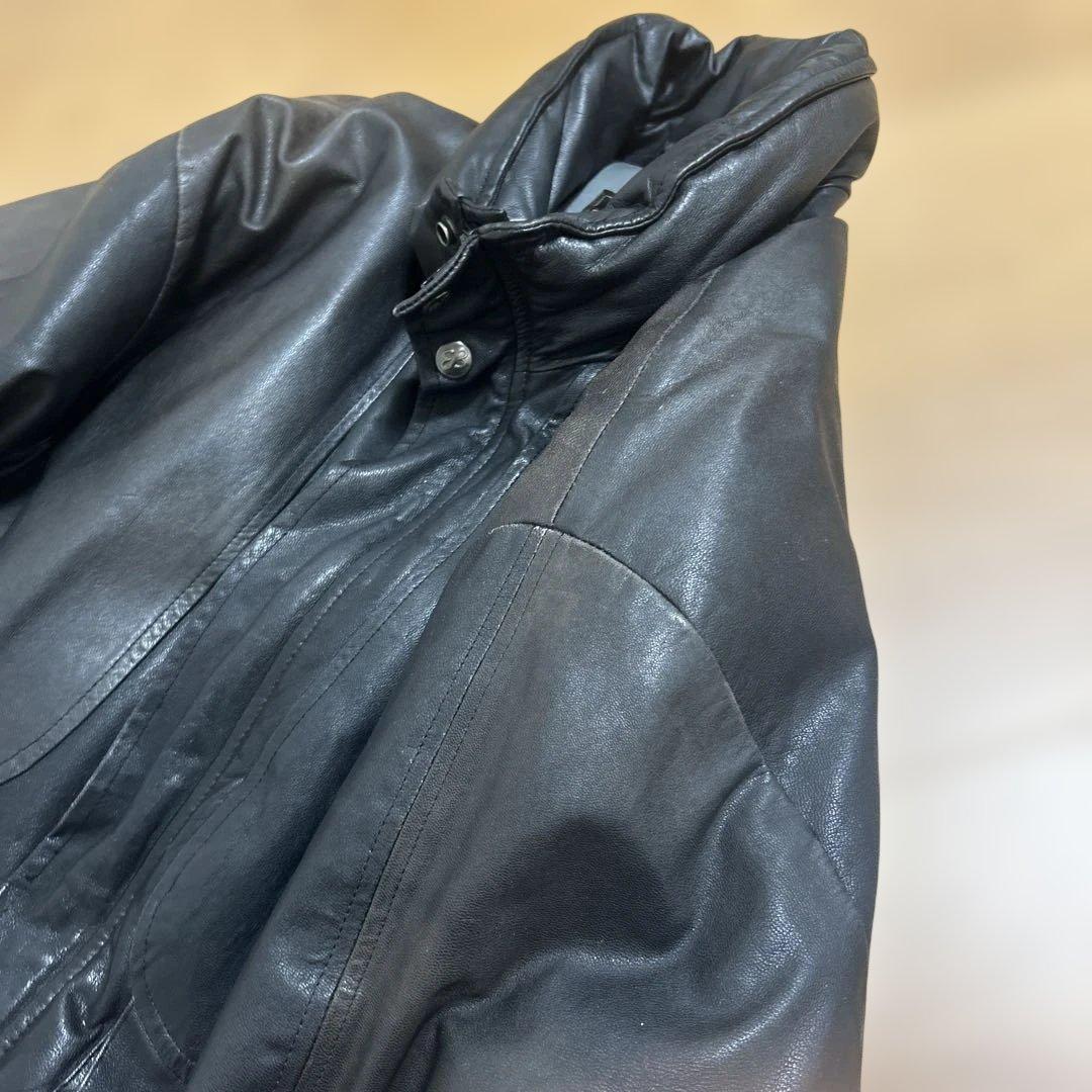 eddie bauer 80s ダウン　レザージャケット　黒タグ　最終値下げ‼️
