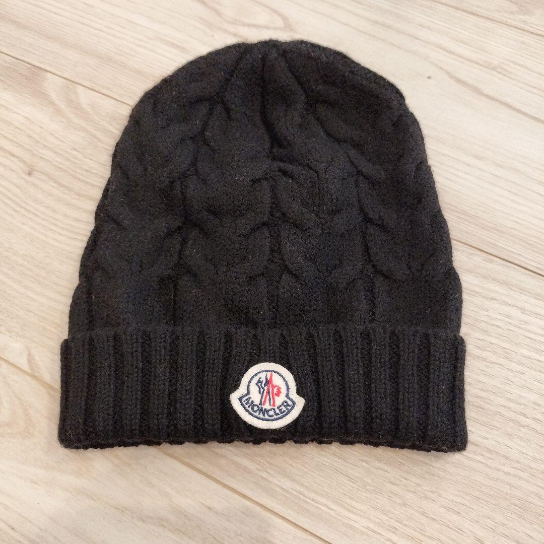 ‼️正規品確認済み‼️モンクレール ニット帽 ビーニー 黒 ブラック キッズ L