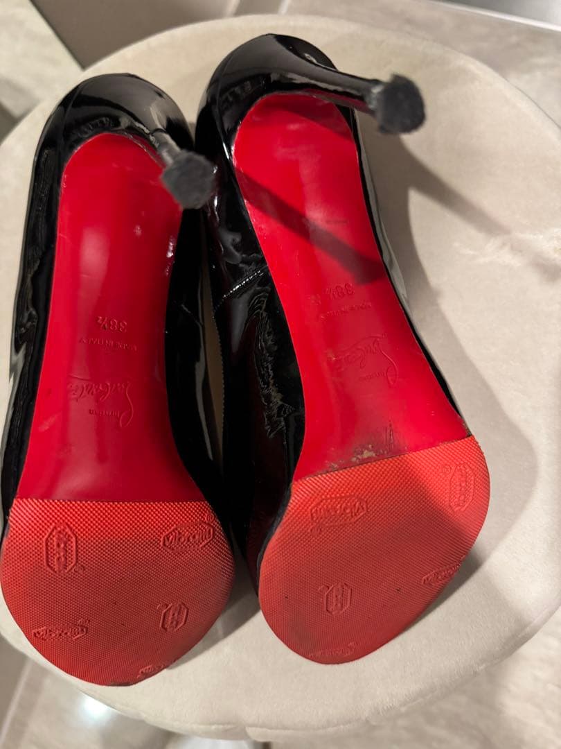 Christian Louboutin ブラック オープントゥ ハイヒール