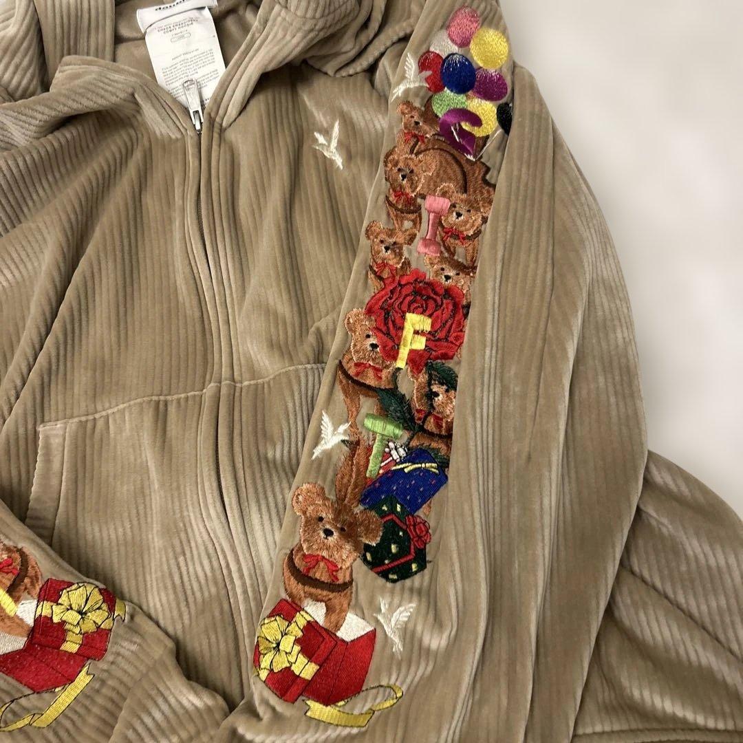 doublet 21ss カオス刺繍 ジップパーカー 熊