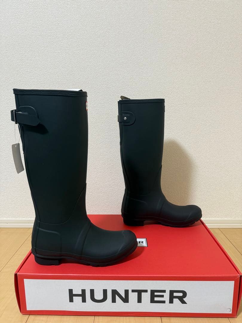 【新品・未使用】HUNTER 長靴 ブラック24cm UK5