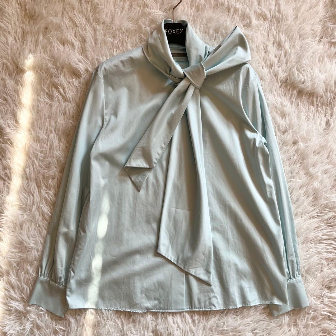 極美品✨ セオリーリュクス サテンストレッチボウタイブラウス 24年製 38