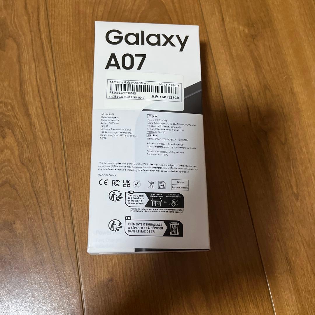 Samsung a 07 128gb simフリー箱あり。
