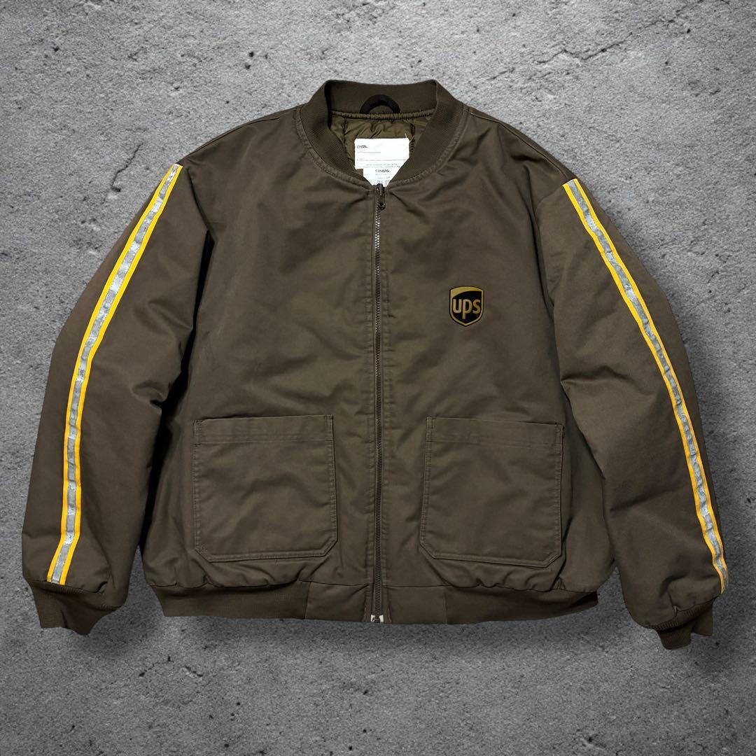 企業ロゴ中綿ワークジャケットups 2XLブラウンCINTASリフレクターma1