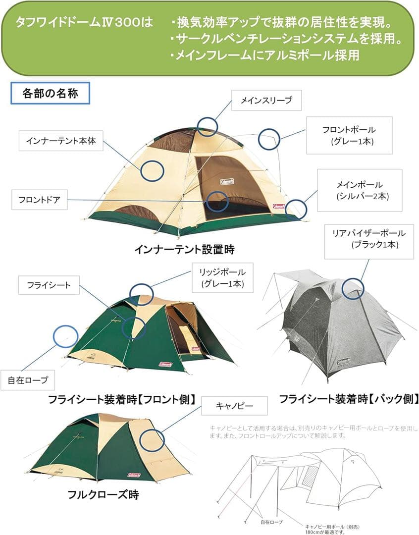 Coleman タフワイドドーム IV/300 スタートパッケージ