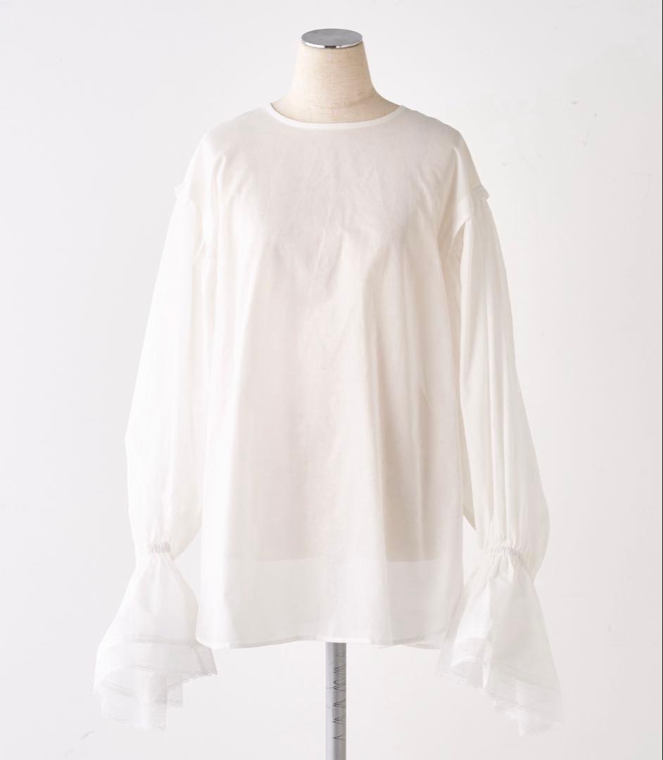 PUAL CE CIN フレア袖口レースブラウス