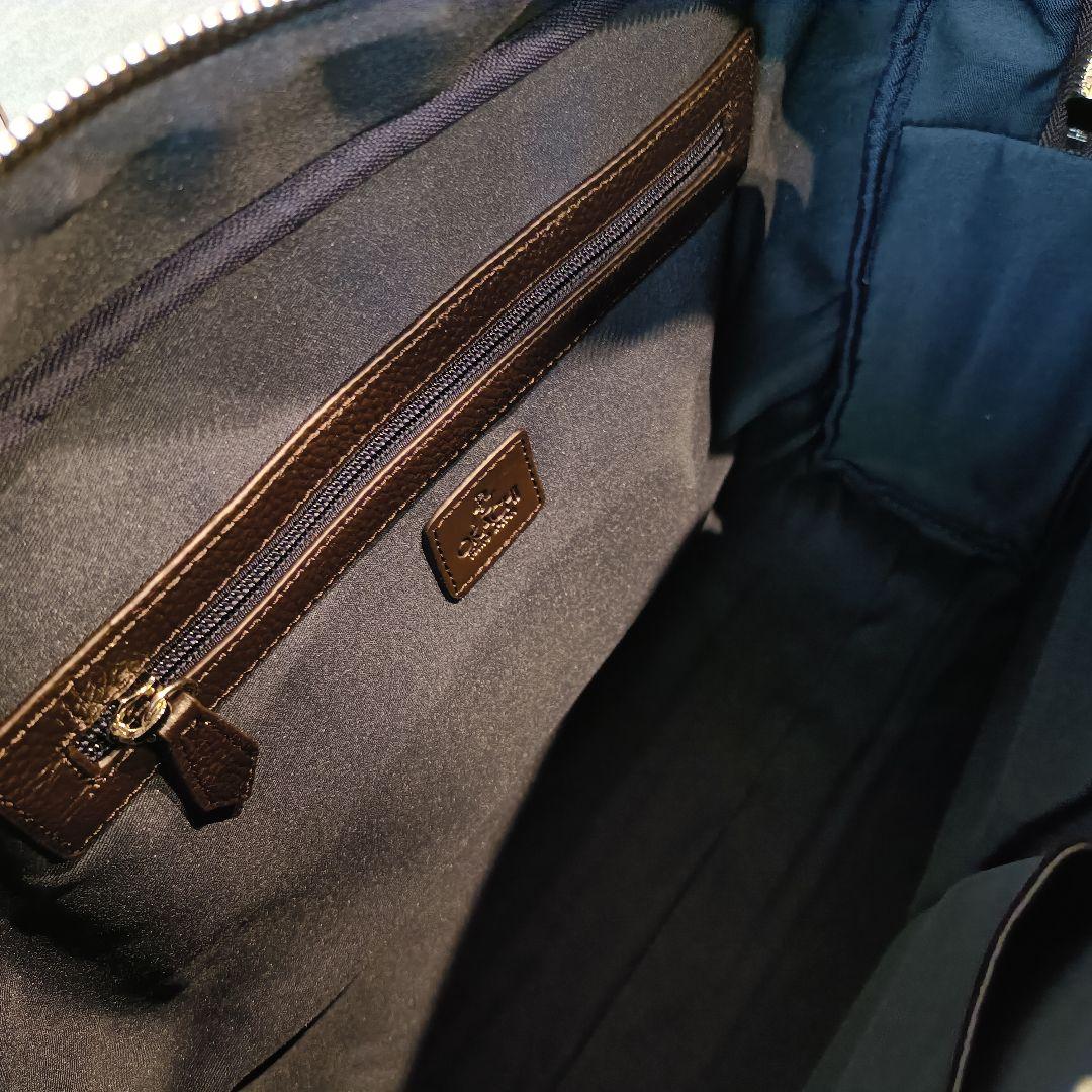 OKACHI ブリーフケース ビジネスバッグ 牛床革 ダークブラウン 未使用