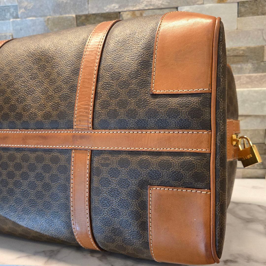 CELINE オールド セリーヌ ボストンバッグ マカダム柄 トリオンフ 鍵付き