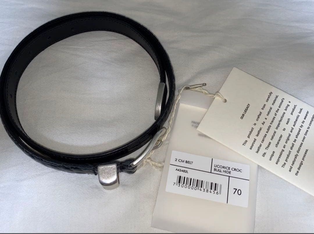 小物 OUR LEGACY 2CM BELT 24aw Croc Bull Hide