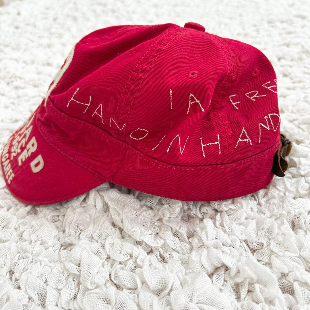 デニムアンドダンガリー　Bキャップ　刺繍　赤　レッド　54 帽子
