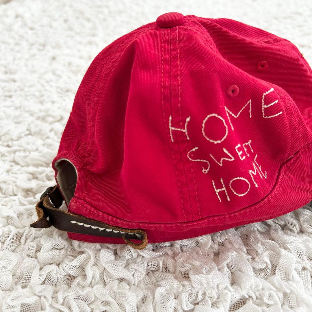 デニムアンドダンガリー　Bキャップ　刺繍　赤　レッド　54 帽子