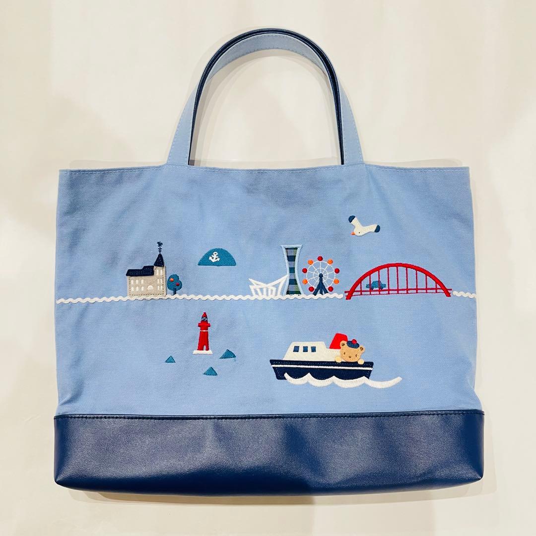 新品同様 ファミリア 神戸 デニム バッグ 本店 限定