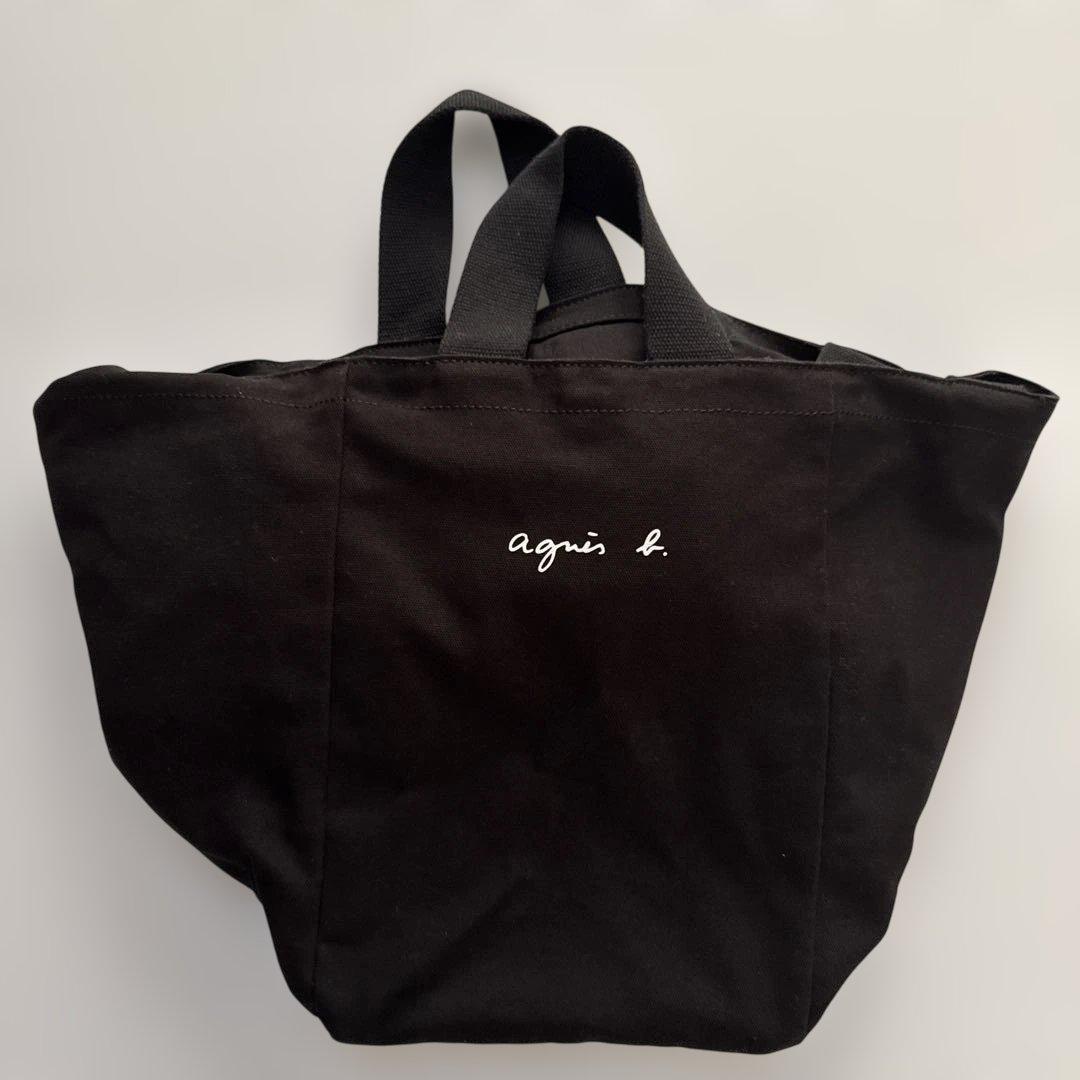 agnes b. キャンバスペアレントバッグ ブラック