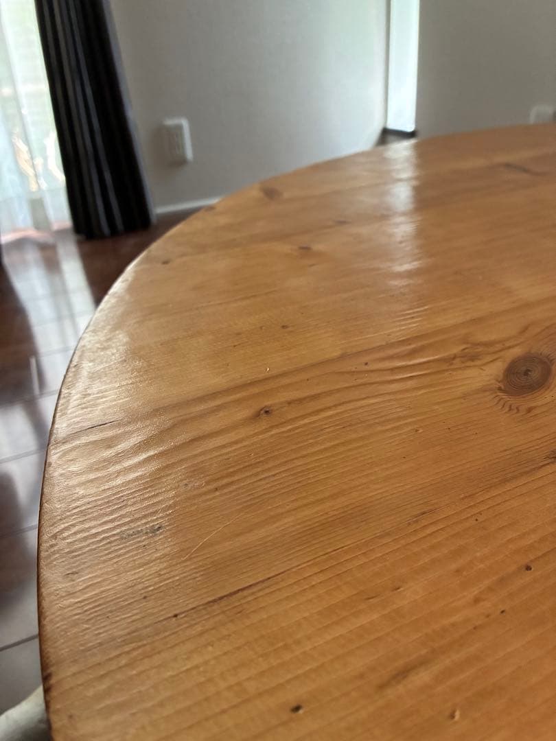 ぽ*ん様 ちゃぶ台　丸テーブル　座卓　天然木　レトロ　100cm