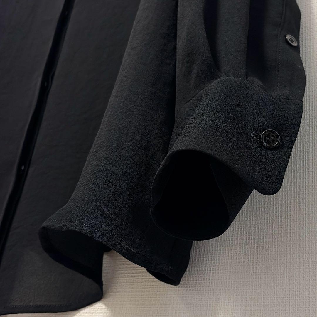 美品 muse de deuxieme classe トリアセシフォンシャツ 黒