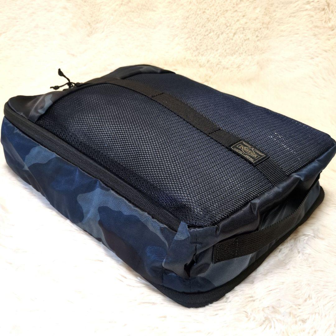【超美品】PORTER　EFFECT　ポーチ L　ウッドランドネイビー　タグ付き