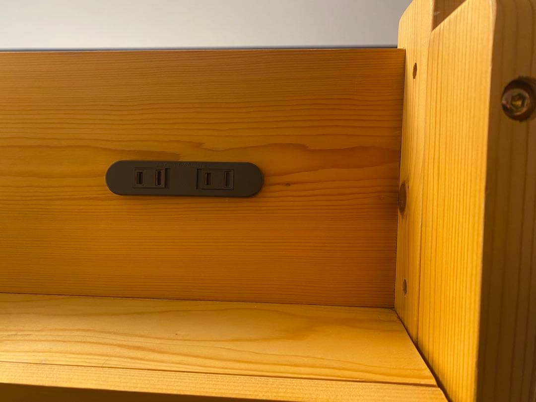 木製ロフトベッド シングルサイズ 収納棚と階段付き