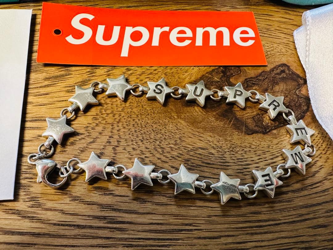 美品Tiffany × supremeスター ブレスレット blacelet