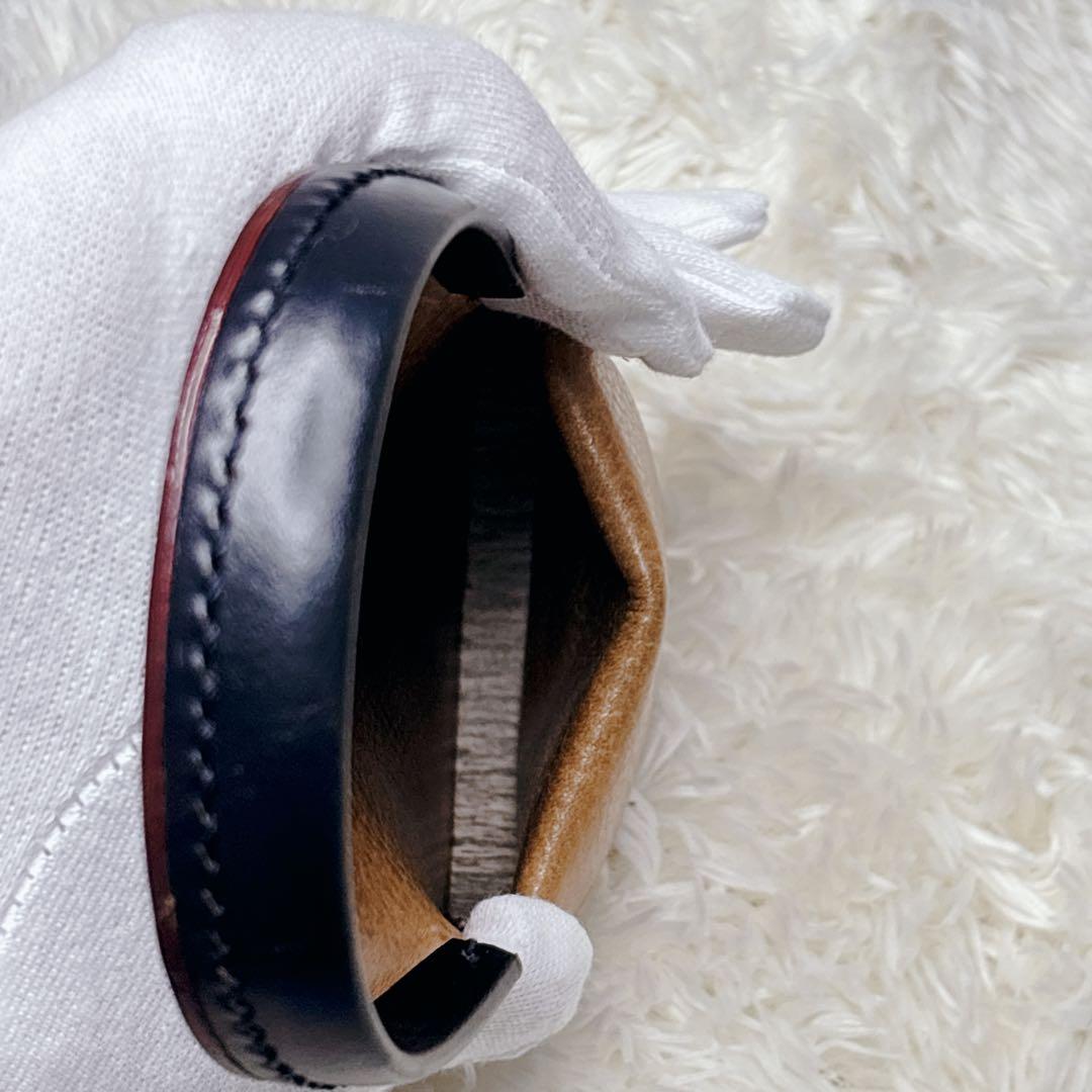 【未使用級・極美品】GANZO レザー 馬蹄型ケース ネイビー