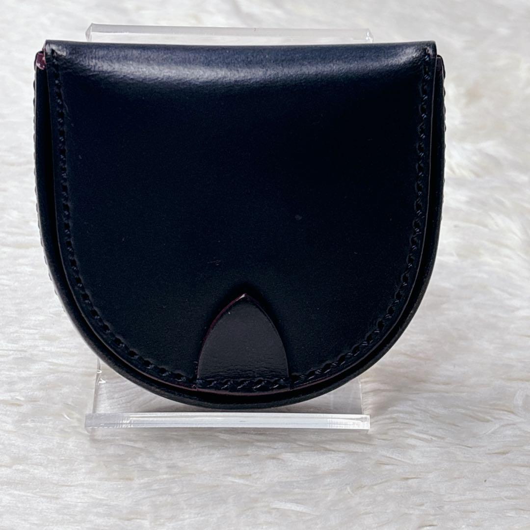 【未使用級・極美品】GANZO レザー 馬蹄型ケース ネイビー