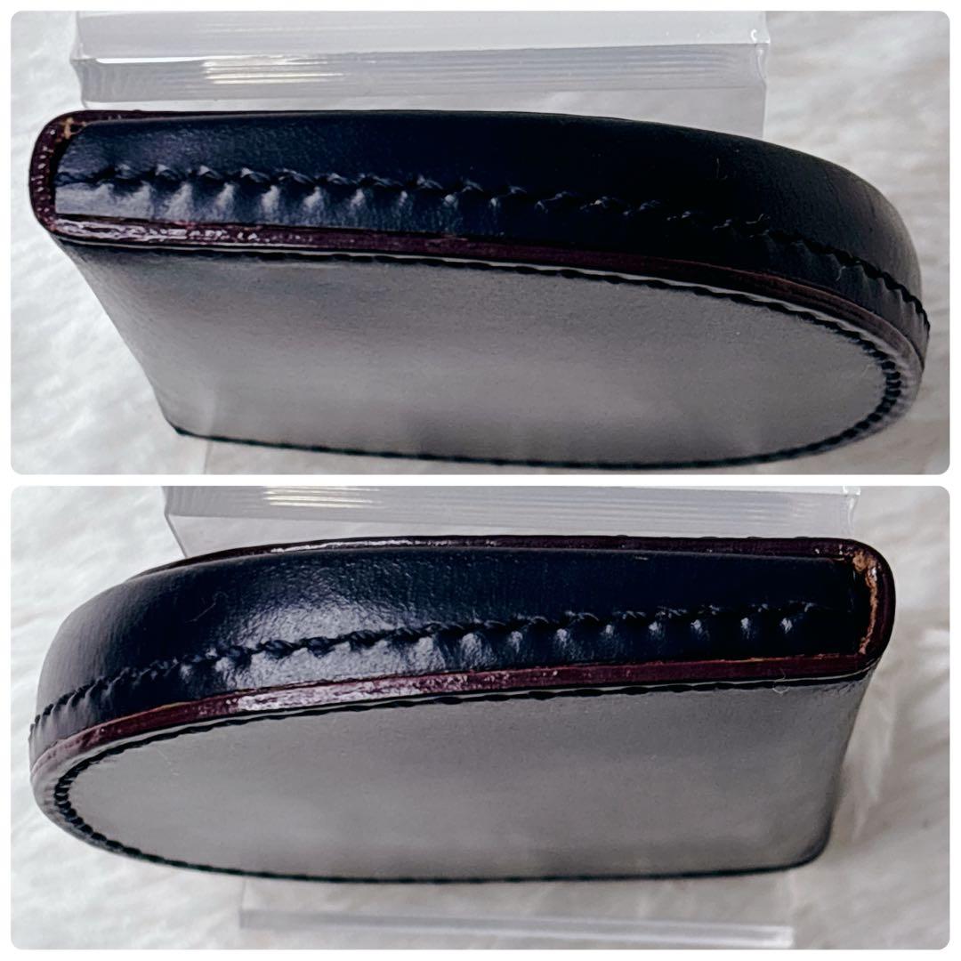 【未使用級・極美品】GANZO レザー 馬蹄型ケース ネイビー